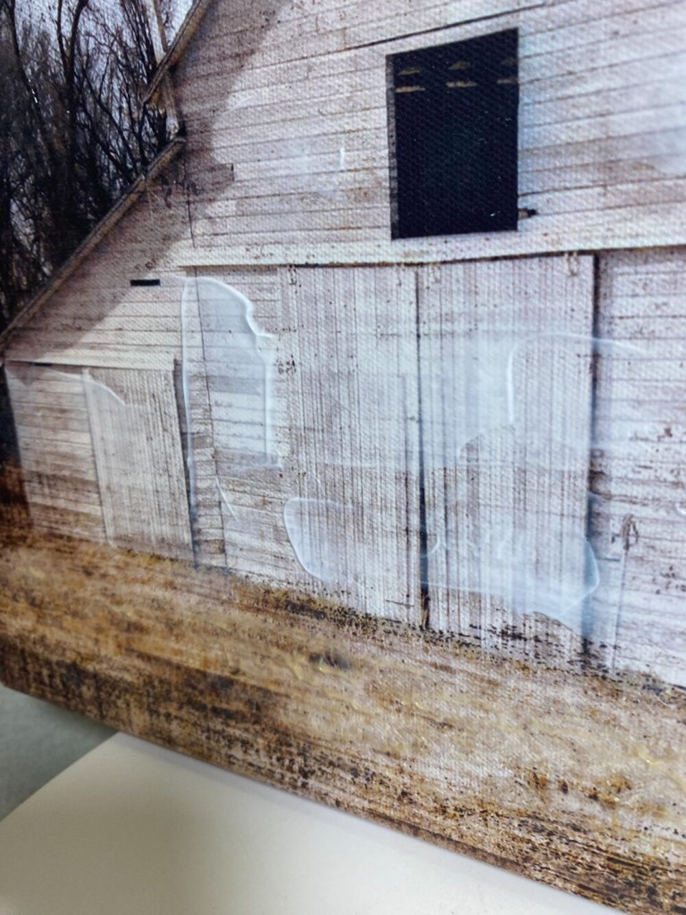 Wall Art Rustic Canvas White Barn Farmhouse Country Decor 16x14 - Picture 7 of 12